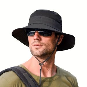 WRELS | Summer Bucket Hat Breathable Sweat-Wicking Anti-UV Outdoor Fishing Hiking Hat Adjustable Foldable Quick Dry Travel Sun Cap