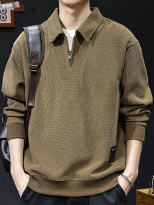 Mens Half Zip Polo Sweatshirt Loose Casual