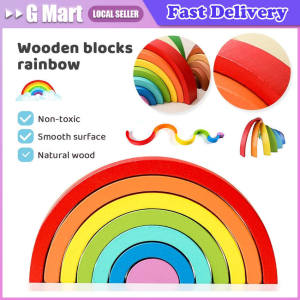 Montessori Rainbow Building Blocks: A Creative Stacking Game for Kids