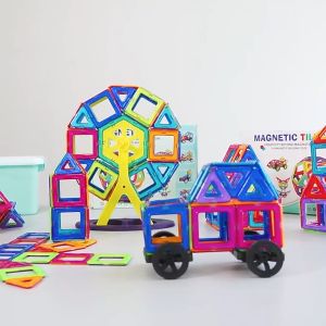 บล็อกตัวต่อแม่เหล็ก 3D ของเล่นเตัวต่อแม่เหล็กของเล่นเสริม็่มเหลแม่เหล ตัวต่อแม่เหล็ก เสริมทักษะ ของเล่นเสริมพัฒนาการ