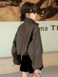 OUCAO | Thick Warm Leather Jacket Loose Short