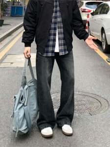 กางเกงยีนส์ทรงตรงสีดำ ทรงหลวม ทรงสลิมฟิต ทรงขากระบอกเล็ก ทรงขากระบอกเล็ก ทรงหลวม กางเกงยีนส์ทรงหลวมสำหรับผู้ชาย