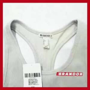 Brandor - Ribbed - Active Croptop - No Pad (Tidak Ada Busa) - Crop Tanktop Olahraga Wanita ( FTT37 )