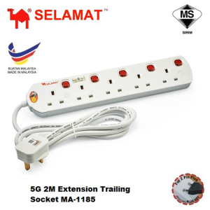 Selamat 2M 3G 4G 5G Extension Trailing Socket MA-1183 / MA-1184 / MA-1185 SIRIM APPROVE