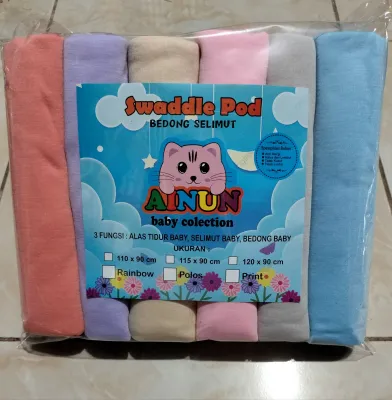 PROMO !!! 6PCS & 3PCS BEDONG BAYI RAINBOW ILHAM BABY UK 90X110CM BAHAN ADEM LEMBUT COCOK BUAT BAYI