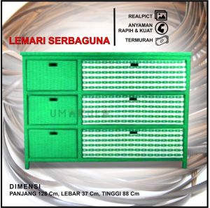 RAK 9 BUFFET LEMARI VARIASI 3 LACI PANJANG LORENG