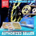 HDR GOLD CHAIN AND SPROCKET SET FOR KAWASAKI HD3 / SUZUKI X4 / KYMCO GP125 (14/42t/45t 428H-120L). 