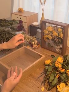 GiftDeal 3D Rose Flower Frame with Double Layer Acrylic 4cm Depth Hollow Frame for Flower Preservation DIY Picture Decor