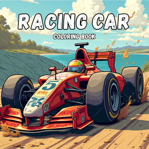 RACING CAR Coloring Book Simple Joys Stress Relief Drawing Book Perfect Gift for Party and Birthday Christmas