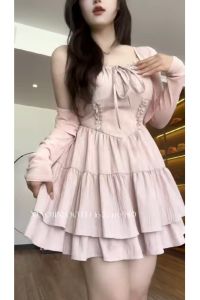 plus Size Summer Beautiful Womens Strapless Dress Sweet And Spicy Fairy Korean Style Midi Skirt Retro Style mid Sleeve Dress