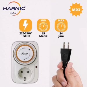 Timer Listrik - Timer Analog - Stop Kontak Timer 24 Jam - Heles MD3