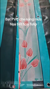 Tấm bạt nhựa PVC che nắng mưa họa tiết hoa Tulip dày 0.38mm siêu bền không thấm nước chống cháy