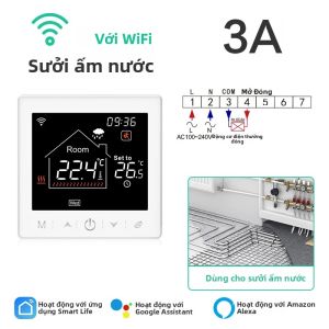 Bộ Điều Nhiệt Sưởi Sàn WiFi - Bộ Điều Khiển Nhiệt Độ Thông Minh Cho nước/Nồi Hơi Điện Khả Năng Tương Thích Với Tuya/Ứng Dụng Cuộc Sống Thông Minh Alexa Google Home Voice