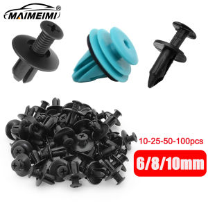 10 25 50 100pcs Car Fasteners Rivets Clips 6mm /8mm Bumper Door Panel Fender Liner Clips Plastic Trim Panel Retainer For Toyota