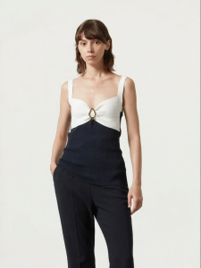 Aesthetic Back Contrast Color Knit Vest