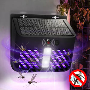 Solar Light Solar Bug Zapper Outdoor Mosquito Killer With Motion Sensor Waterproof Solar Powered Fly Trap For Garden Yard Wall
