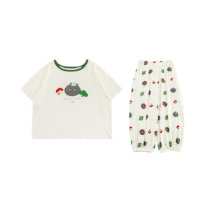 Lightweight Breathable Childrens Home Clothes Set for Boys Fashionable Skin-friendly Cool Feeling Two-piece Summer New Arrival