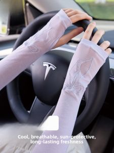 miiow | Womens Ice Silk Sun Protection Sleeve Covers Breathable UV Protection For Cycling And Driving Cool Sensation Arm And Hand Protection