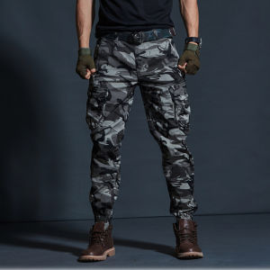 New Elastic Khaki Work Pants Mens Trendy Camouflage Casual Spring Autumn Style Slim Fit Versatile Leisure Trousers