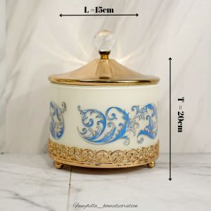 Toples Kaca  Mewah Sultan Emas Gold Turki Motif Marble Lebaran Dekorasi Rumah