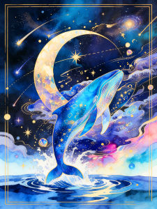 Huacan 5D DIY Diamond Painting Moon Whale Diamond Mosaic Animal Landsacape Complete Kit Picture Of Rhinestones