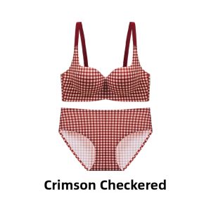 Lifting and Gather Support Bra Set for Small Busts Red