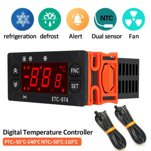 ETC-974 Digital Temperature Controller Refrigerator Thermostat Regulator Thermoregulator Thermocouple with Dual NTC Sensor