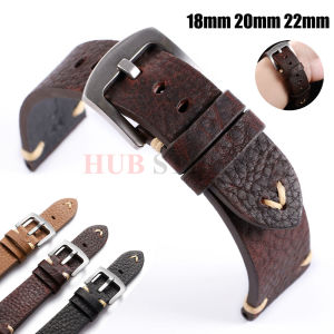 18mm 20mm 22mm Genuine Cowhide Vintage Handmade Straps for Men Women Universal Watch Band Breathable Bracelet Belt Accessories