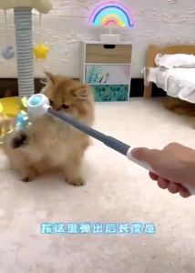 3 in 1 Cat Laser Teaser Toy Stick Wand Retractable Feather String Long Toys Soft Sound Chasing Excercise Mainan Kucing