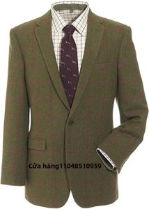 Áo Khoác Len Kẻ Sọc Xanh Nam Kiểu Dáng Thường Ngày Dày Dặn Chống Gió Mùa Thu Đông Một Khuy Ấm Áp Áo Khoác Ngoài Dáng Đơn Chất Liệu Len Dệt Kim.