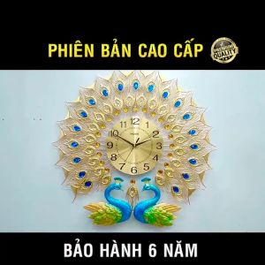 Đồng Hồ Treo Tường Trang Trí Đẹp Con Công S-DTN009 chim khổng tước độc lạ 3d cỡ lớn nghệ thuật phù hợp cho phòng khách phòng ngủ