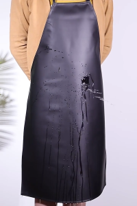 ผ้ากันเปื้อนหนัง PVC กันน้ำและกันน้ำมัน ผ้ากันเปื้อน กันน้ํามัน ผ้ากันน้ำ Cooking Apron กระเป๋าหน้ามีซิป เหมาะกับใส่ทํางาน ห้องครัว สําหรับผู้ชาย และผู้หญิง Apron