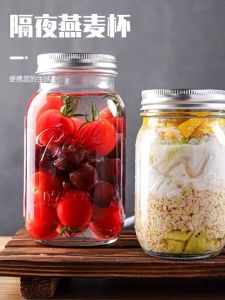 ขวดแก้วโปร่งใส 500 มล. ปลอดสารตะกั่วสําหรับการอนุรักษ์อาหาร เหมาะสําหรับการใช้งานทางการค้า ดีไซน์สไตล์ชนบท