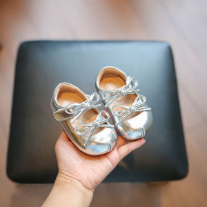 Princess Shoes for Baby Girls Soft Bottom Walking Shoes Toddler Kids Leather Boots Autumn Season Anti-Slip Rubber Sole