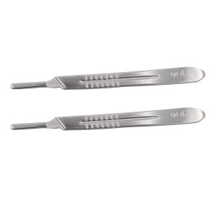2 Pack Scalpel Handle with Scale #4 Fits Surgical Blades No. 22 23 24 Rust Proof Durable and Solid Stainless Steel Handle