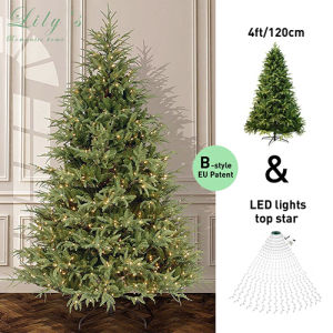 (SG Seller premium)  LUXURY LED PE+PVC commercial Family Christmas Tree PE leaves Fir Artificial Christmas Tree with lighting Decoration Santa Tree Party Decoration Figurine Gift