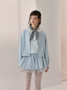 AIVEI | Youthful Bow Edge Beaded Long Sleeve Jacket