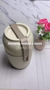 RJ Kotak rantang 3 susun 316L // lunchbox 316L premium // bento bahan 316L