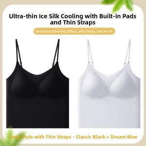 YUNASHA | Invisible Light Thin Ice Silk Cooling Tank Top Bra 1-Piece No-Bra Necessity