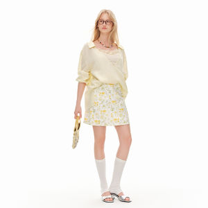 DUSHU | Custom Design Daisy Lace-up High Waist A-line Skirt