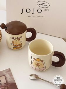 JOJO LIFE | Office Mug with Lid and Spoon Capibara Design