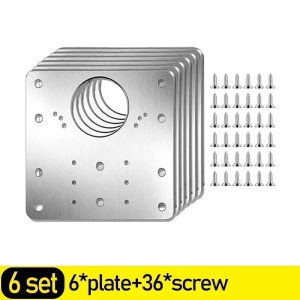 2/20Pcs Cabinet Hinge Repair Plate Kits Stainless Steel Door Hinge Mounting Plate with Holes for Home Kitchen Cupboard Furniture