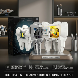 Creative Expert Mechanical Tooth Building Blocks Set Oral Structu Model Brick LED Educational Assembly Toy for Kid Birthday Gift
