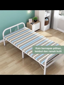 Folding Bed Save Space Single & Double Bed 75/90/100/120CM For Dormitory Rooms Metal Folding Office And Bedroom