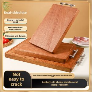 Antibacterial Anti-Mold Double-Sided Kitchen Cutting Board Food Grade Teak Wood Chopsticks Board Rectangular Shape Home Use