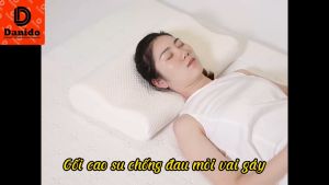 Gối cao su đàn hồi 4 chiều chống đau mỏi vai gáy cổ cho người lớn kích thước 45x25x8cm và 50x30x9cm cao cấp D Danido