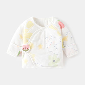 Pure Cotton Half Backless Baby Clothes for Newborns Warmth Retention Spring Autumn Winter Seasonal Children Innerwear Top