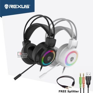 Rexus Headset Gaming Vonix SH39 RGB Gaming Headphone FREE Splitter Headphone Kabel Dengan Noise Cancellation Mikrofon Fleksibel Dan Earcup Over-Ear Garansi Distributor Resmi 1 Tahun - Lazada