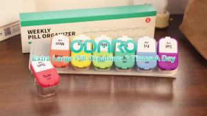 Weekly AM/PM Pill Organizer-Extra Large 7-Day Box 14 Compartments for Daily Medicine & Vitamins for Color Family Supplements