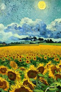 Van Gogh Sunflower Flower Starry Sky Art Pictures Poster Printing Oil Painting Canvas Painting For Modern Home Decor Wall Art